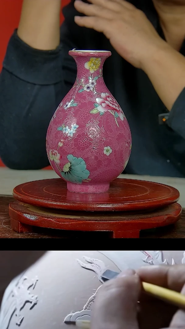 【闪购商品】民间艺人创作基地民间艺人创作基地扒花花卉玉壶春