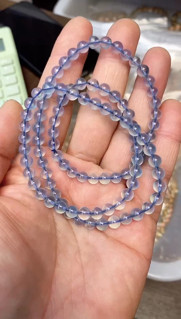 【闪购商品】水晶手串未镶嵌108 海蓝宝多圈 5mm+
