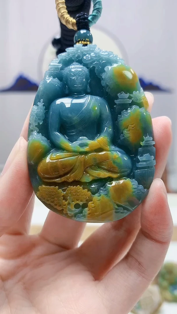 未镶嵌定制翡翠4917zm-毛货挂件观音133