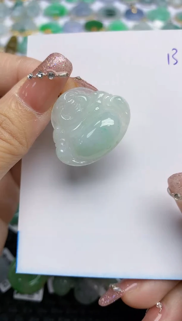 【闪购商品】翡翠颈饰18K金镶嵌天然A货翡翠 13