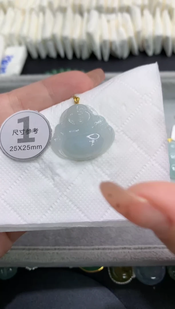吊坠(不含链)18K金镶嵌翡翠11