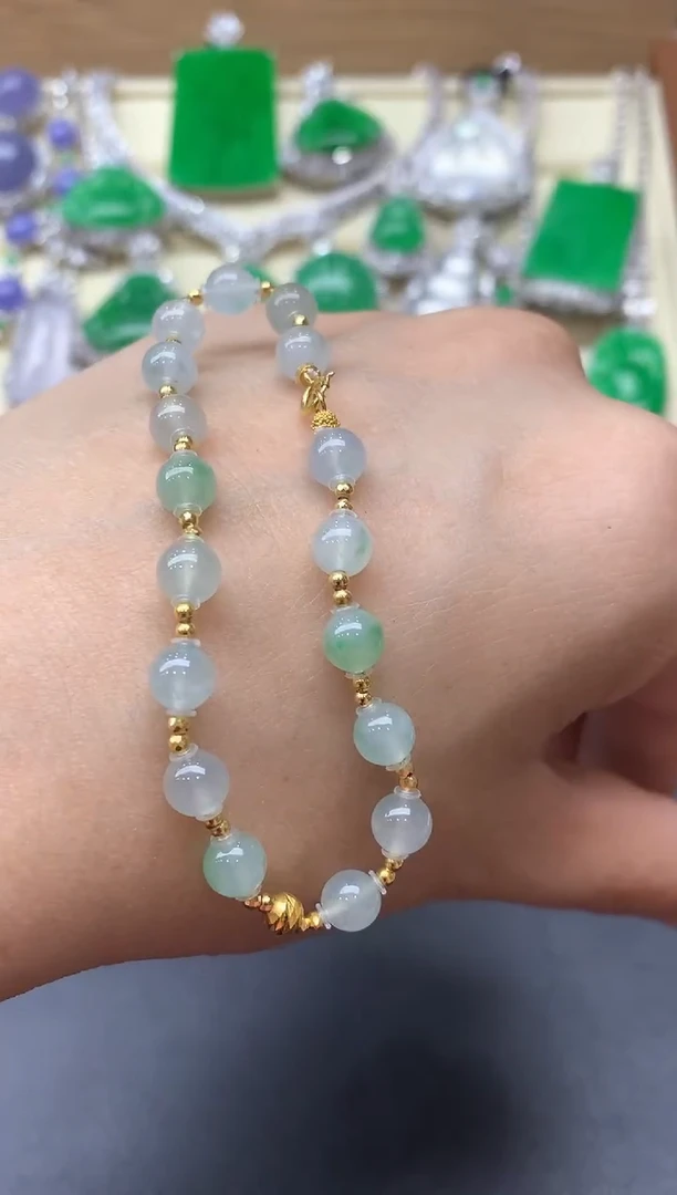 18K金镶嵌手链翡翠163-中国好珍宝