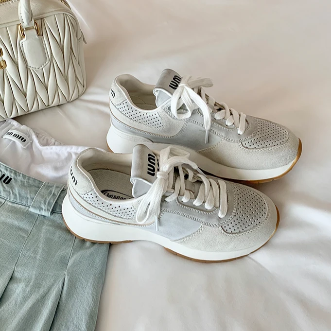 【年终钜惠】超正版本~阿miu复古休闲阿甘鞋女德训鞋E4303105