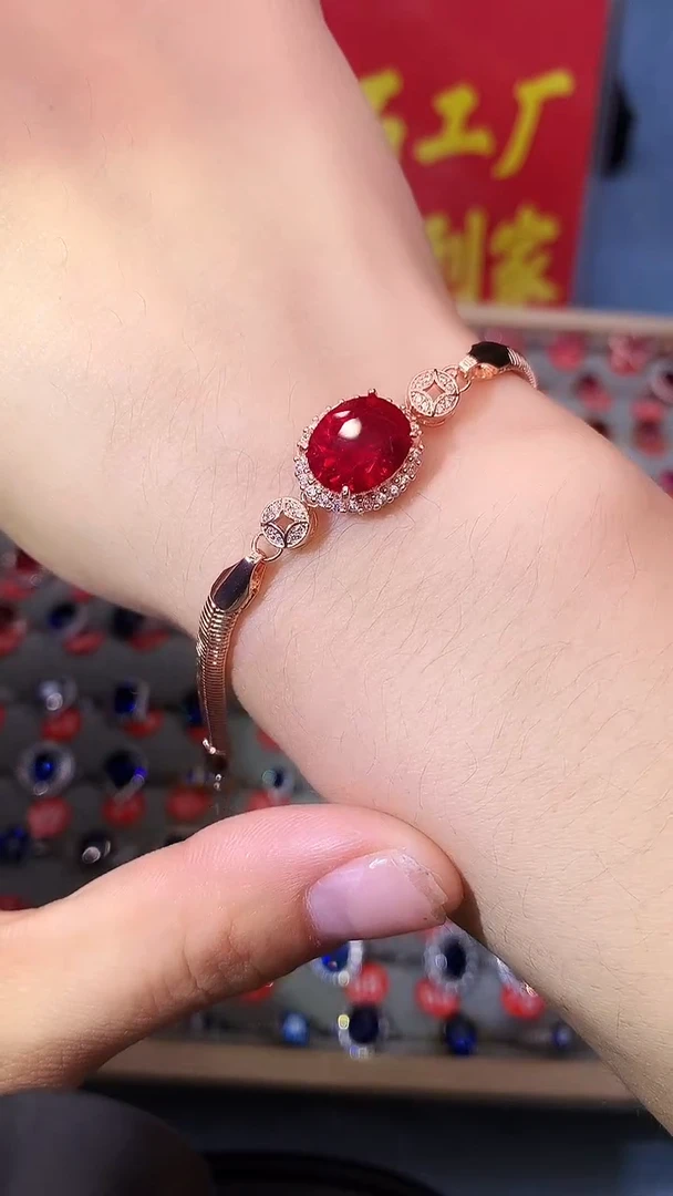 【闪购商品】红宝石手链银S925镶嵌111111