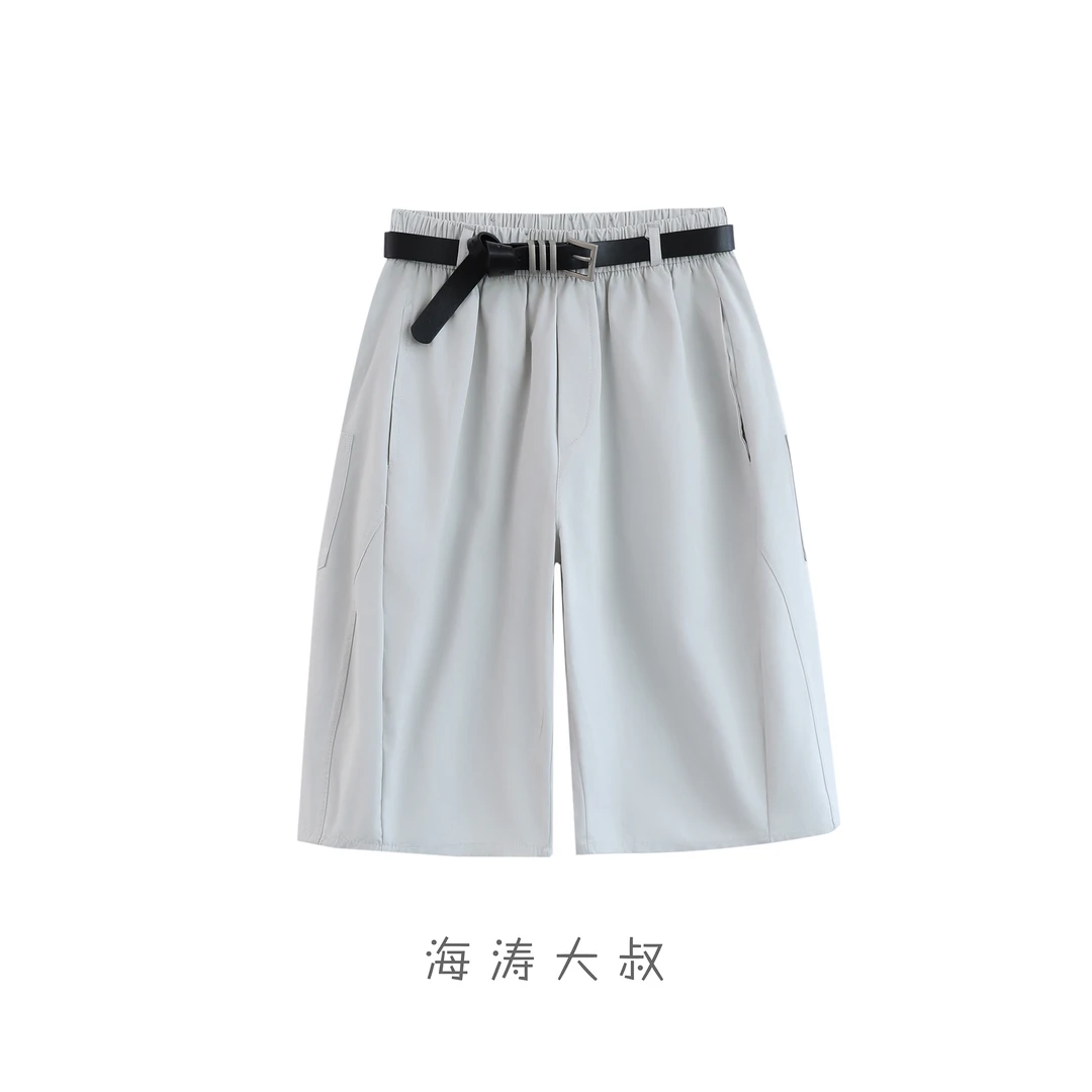 (逸爽透风)100%棉夏季高腰六分裤松紧腰（送皮带）.3166歌蒂尔衣服