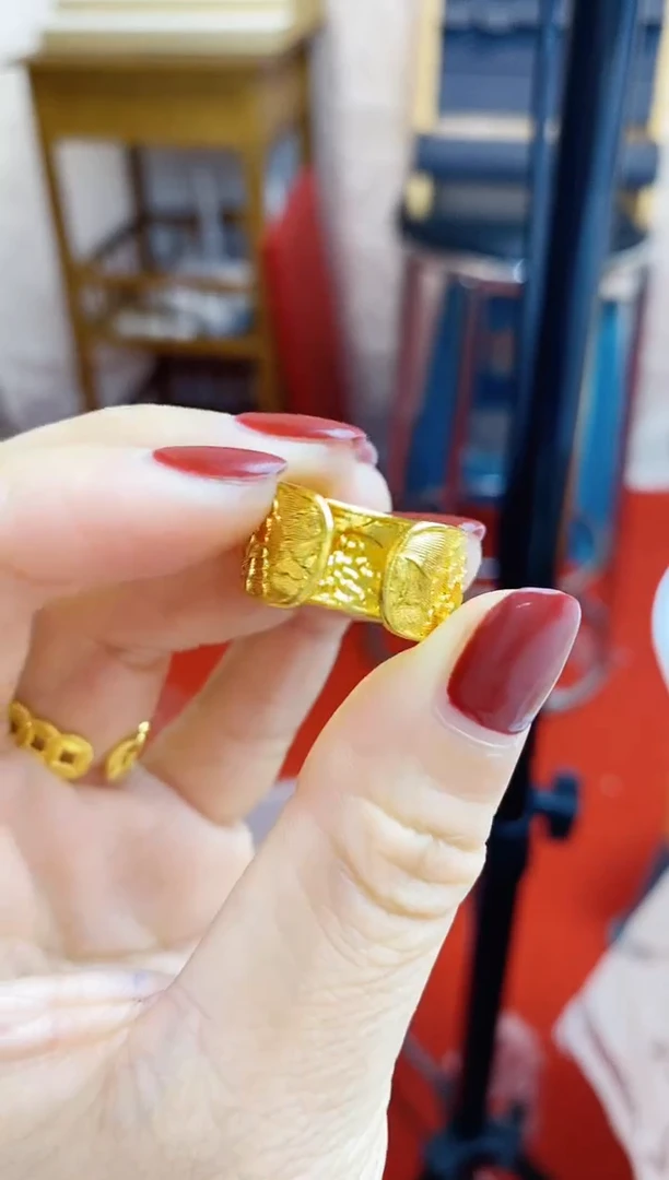 合金无牡丹开口戒指