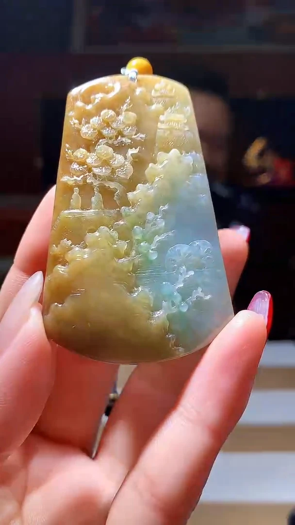 【闪购商品】定制翡翠未镶嵌1034hm-毛货挂件40