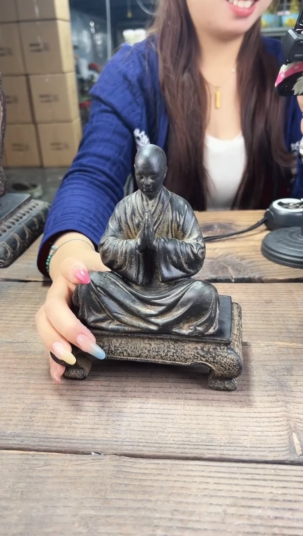 陶土丨一心向佛+将军案底座