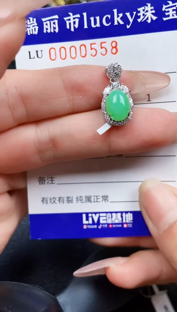 翡翠银S925镶嵌颈饰0558