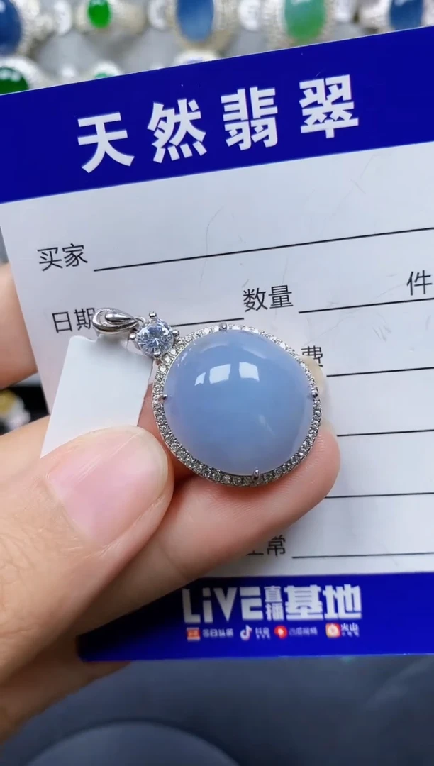 翡翠银S925镶嵌颈饰504