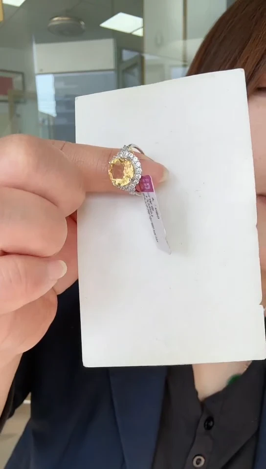 【闪购商品】黄晶戒指银S925镶嵌戒指4