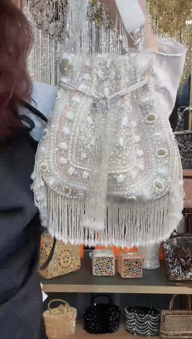 织物珠韵恒泽重工串珠手提包直播间女神专拍