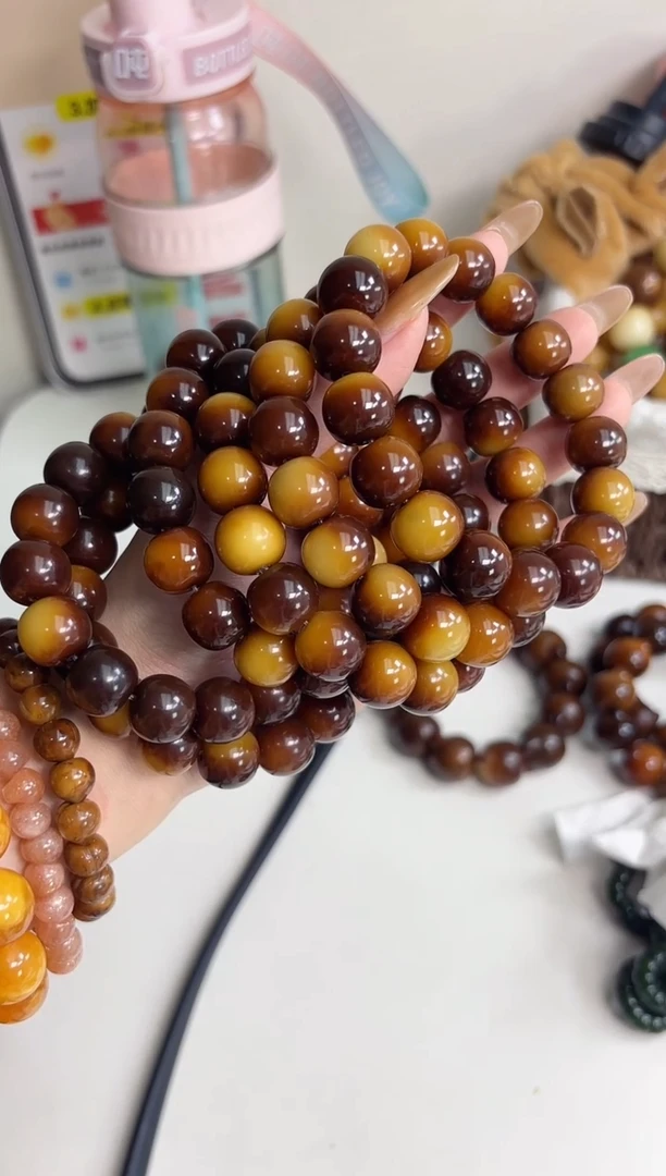 手串菩提根/象牙果沐h67虎珀糖玉化苹果12*14mm手串
