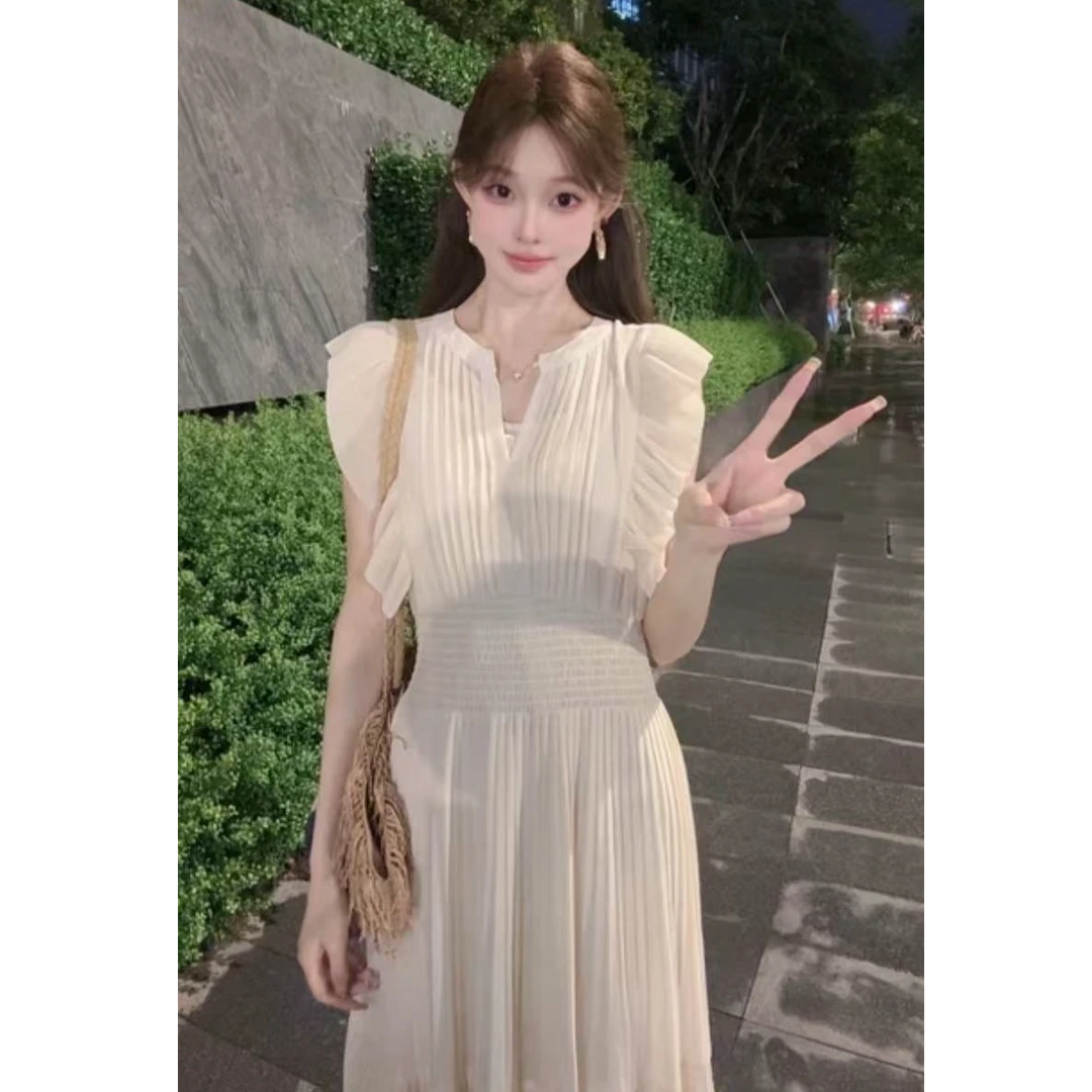 小狐狸PLUS无袖！2025年新款连衣裙气质长裙小众夏季显瘦法式时尚