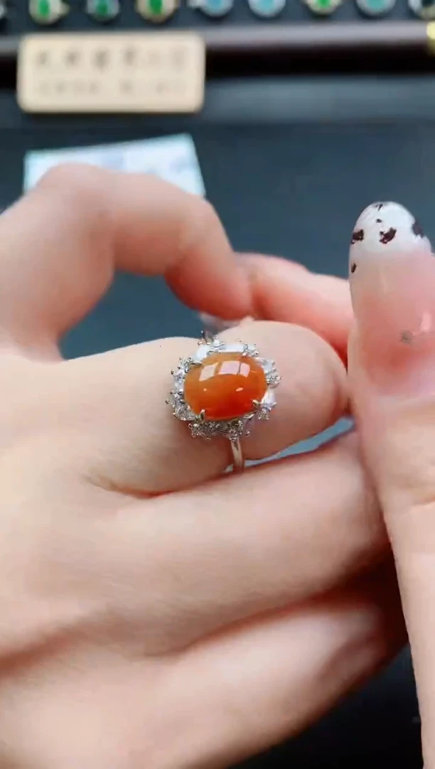 银S925镶嵌戒指翡翠1