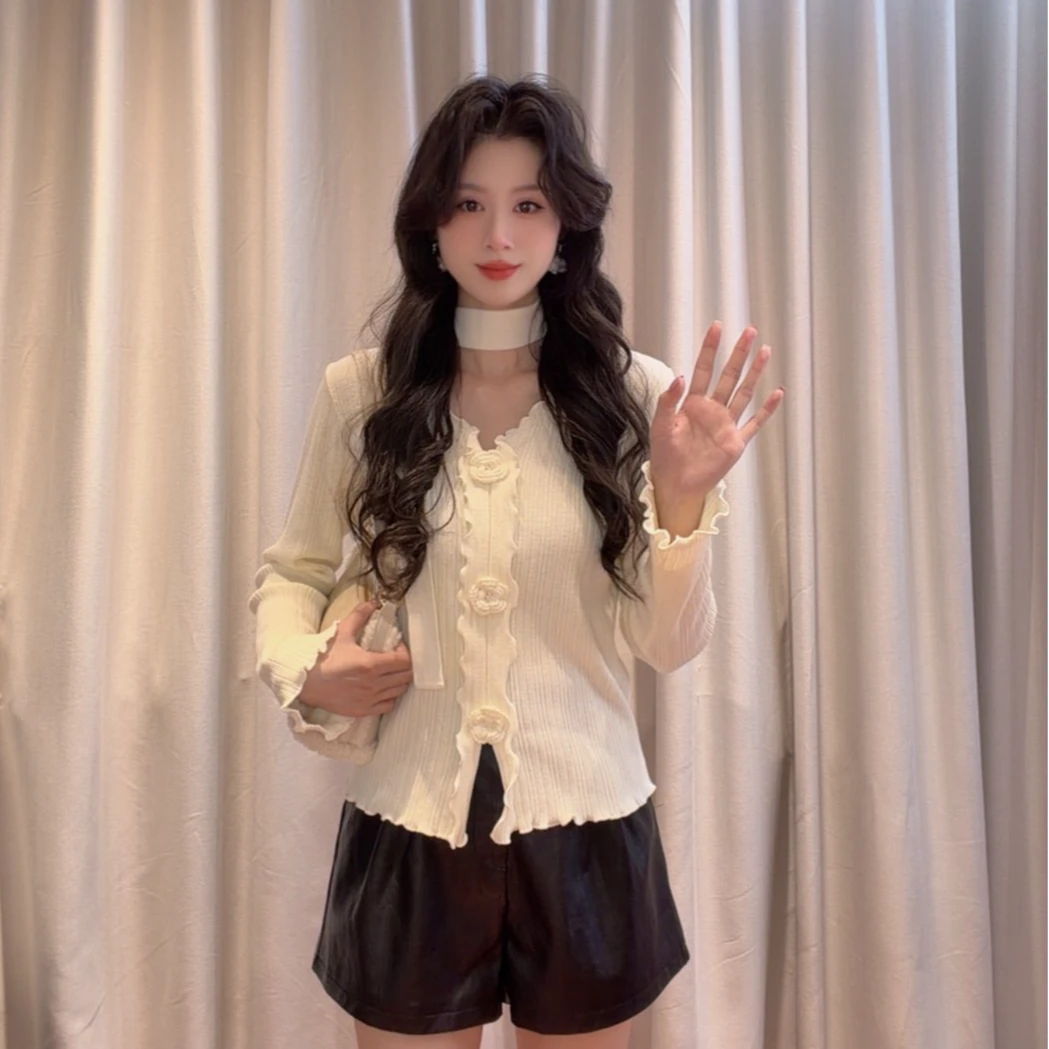 IEF/爱依服2025新款秋冬季时尚法式气质显瘦设计感毛织上衣