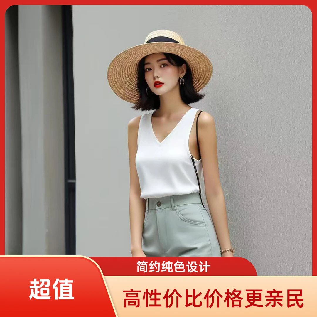 清仓撤柜大牌剪标尾货100%亲肤百搭金典款显瘦时尚夏季简约纯色