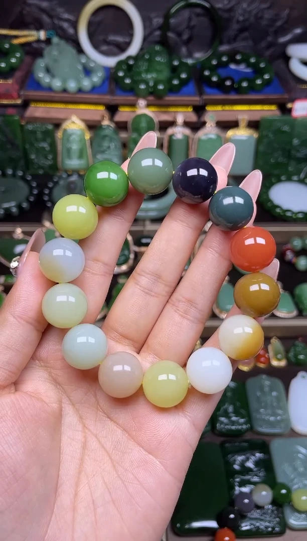 手串未镶嵌和田玉多宝