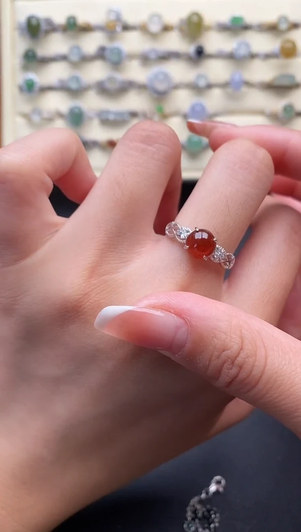 银S925镶嵌戒指翡翠1111111+5