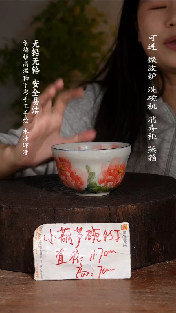 碗陶瓷景德镇高温瓷釉下彩手绘陶瓷