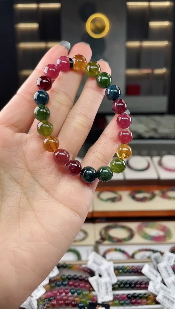 未镶嵌单圈手串9mm+碧玺（多样性发一条）T