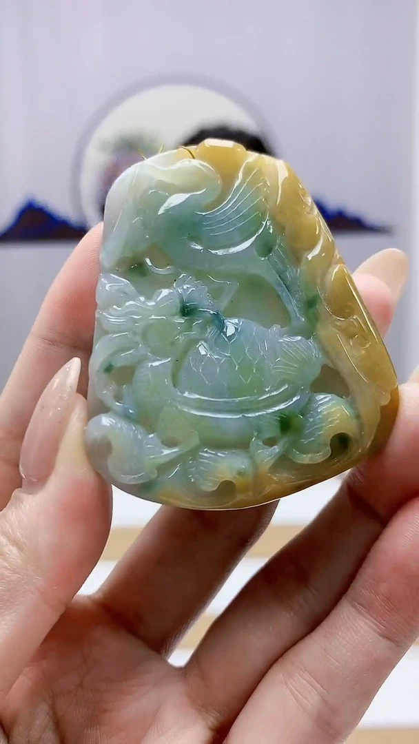 未镶嵌定制翡翠5160MM-毛货挂件87