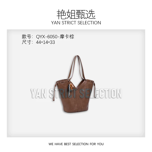 【艳姐甄选】QYX-6050-摩卡棕-轻奢时尚百搭新款女包