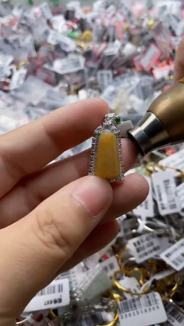 翡翠戒指银S925镶嵌3333---7