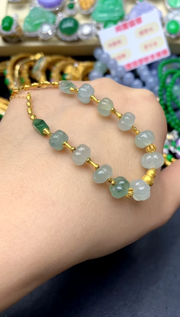 18K金镶嵌手串翡翠329 -中国好珍宝