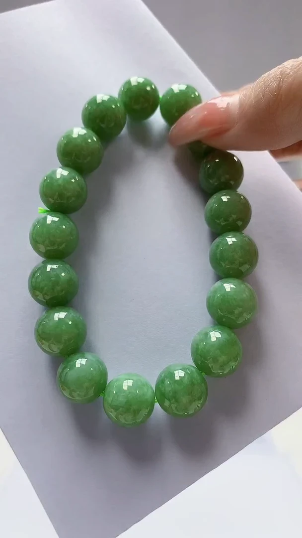 【闪购商品】定制翡翠未镶嵌4852DD-毛货手串145