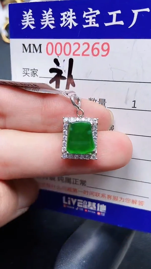 颈饰银S925镶嵌翡翠2269