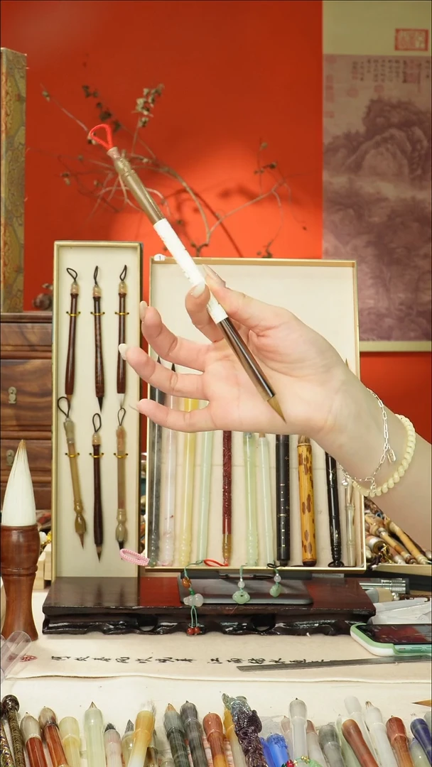 273号闪孤品高货毛笔链接 清水试笔 蘸墨不退