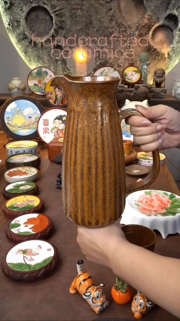 陶瓷手工花插壶高温