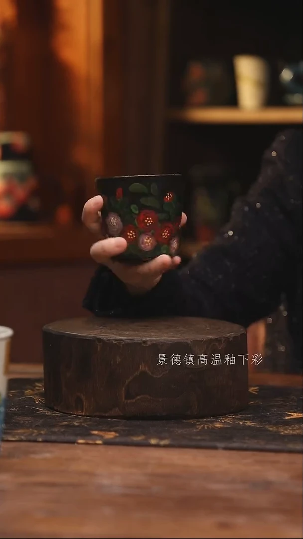 陶瓷景德镇高温釉下手绘陶瓷@L035@