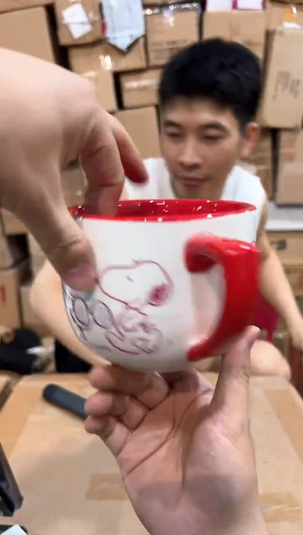 瓷片史努比七彩早餐杯