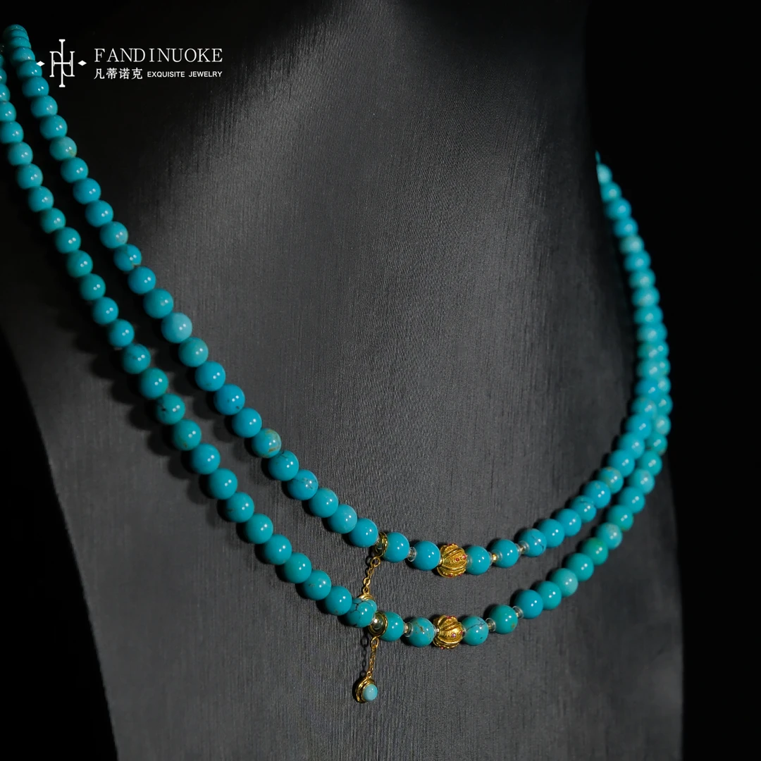 L【加加专属】16  MJ07315-18K金绿松石项链-多样性发一件-3-5mm