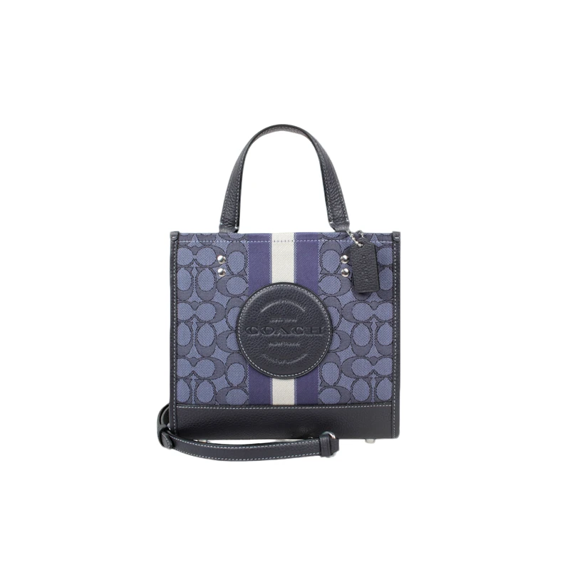 【全套礼盒】COACH/蔻驰Dempsey 22女士经典香布蕾老花logo贴托特包