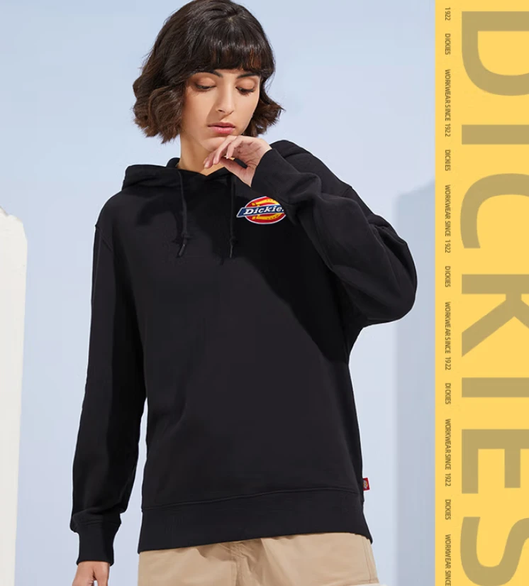 Dickies卫衣女款官方情侣连帽卫衣时尚印花帽衫外套女DK010385
