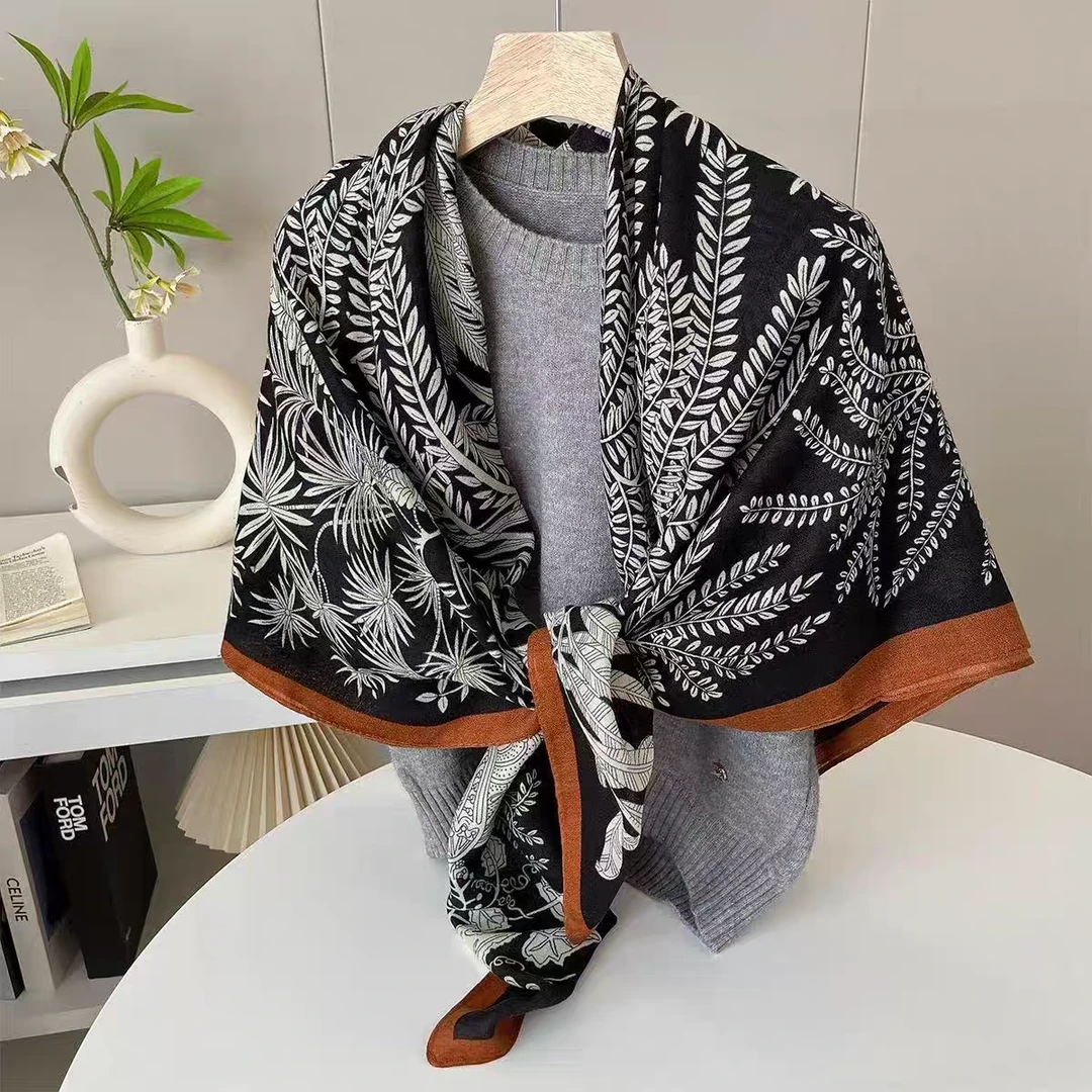 【热带雨林 棉麻】180*70cm丝毛长巾披肩送礼新款女士百搭气质时5月