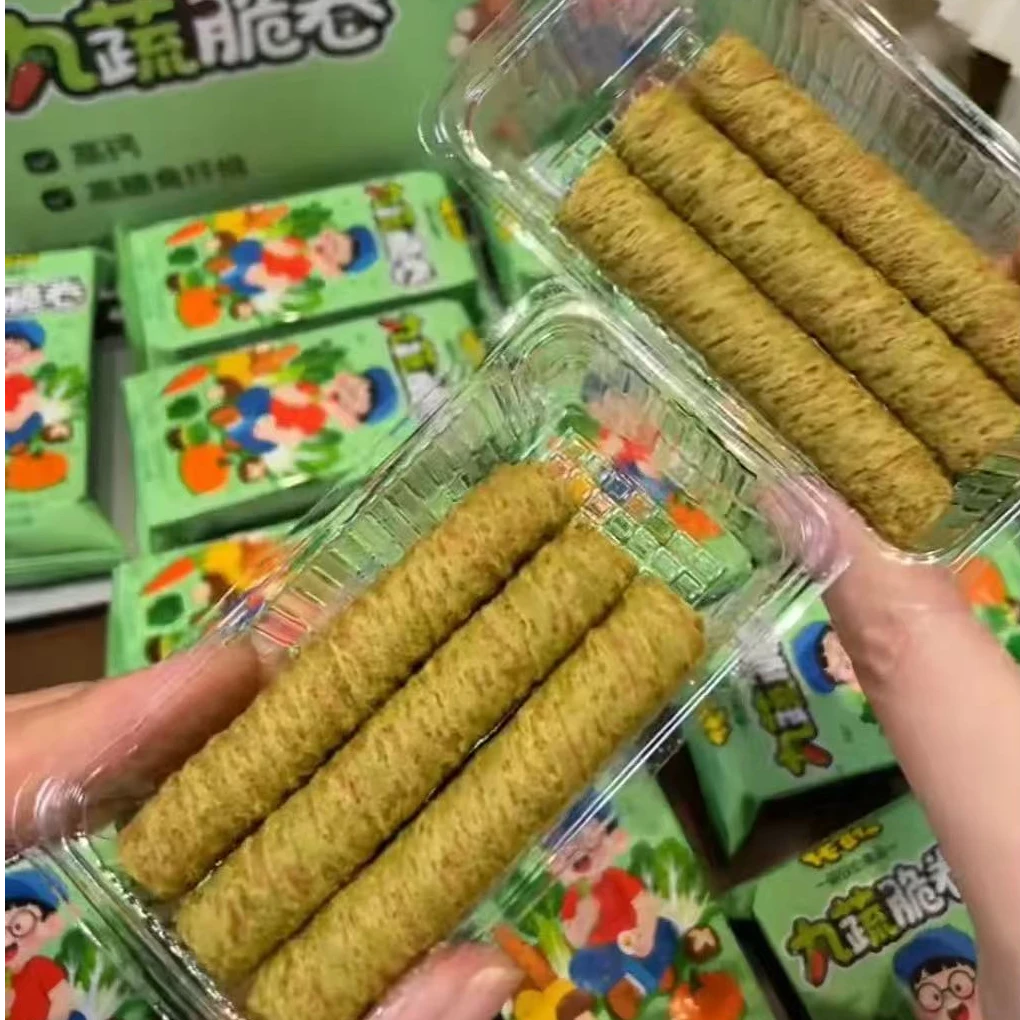【添加混合蔬菜粉】高钙高膳食纤维九蔬菜脆卷空心蛋酥卷袋装零食