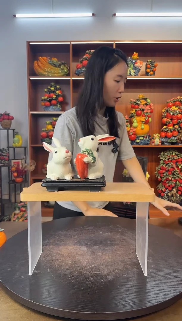 陶瓷一对小白兔