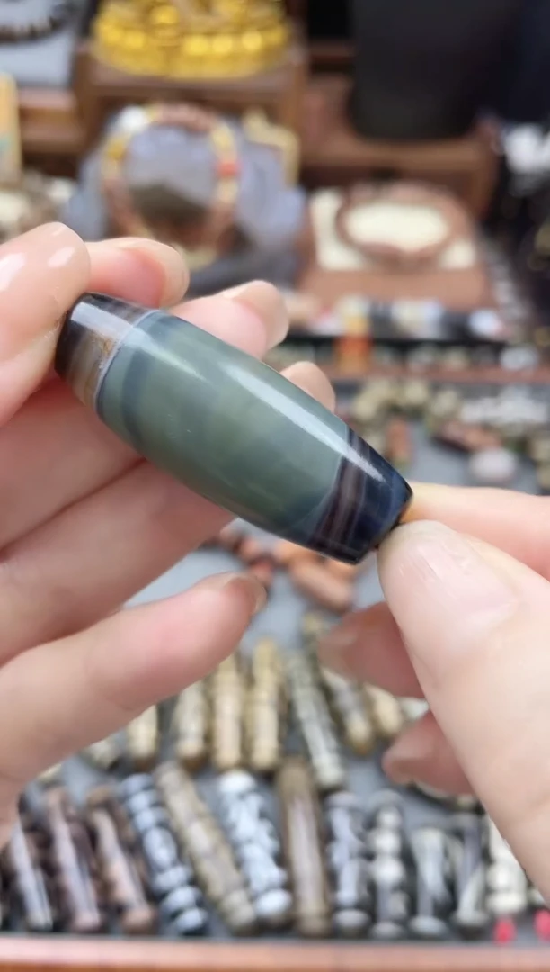 未镶嵌珠珠玛瑙/玉髓天然药师单珠蓝沁