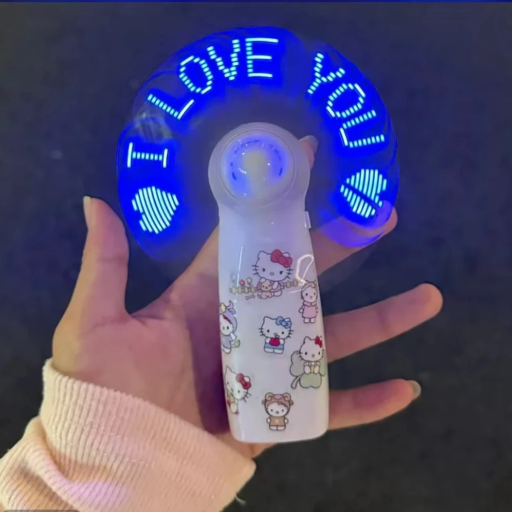 文字风扇手持便捷式小风扇闪字迷你风扇发光电风扇驾车个人用品