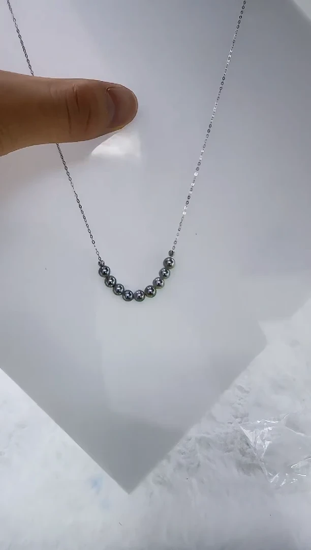 银S925镶嵌海水珍珠DA y333 灰珠微笑4