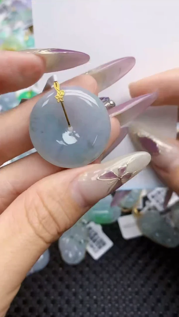 翡翠挂件18K金镶嵌382   天然翡翠A货