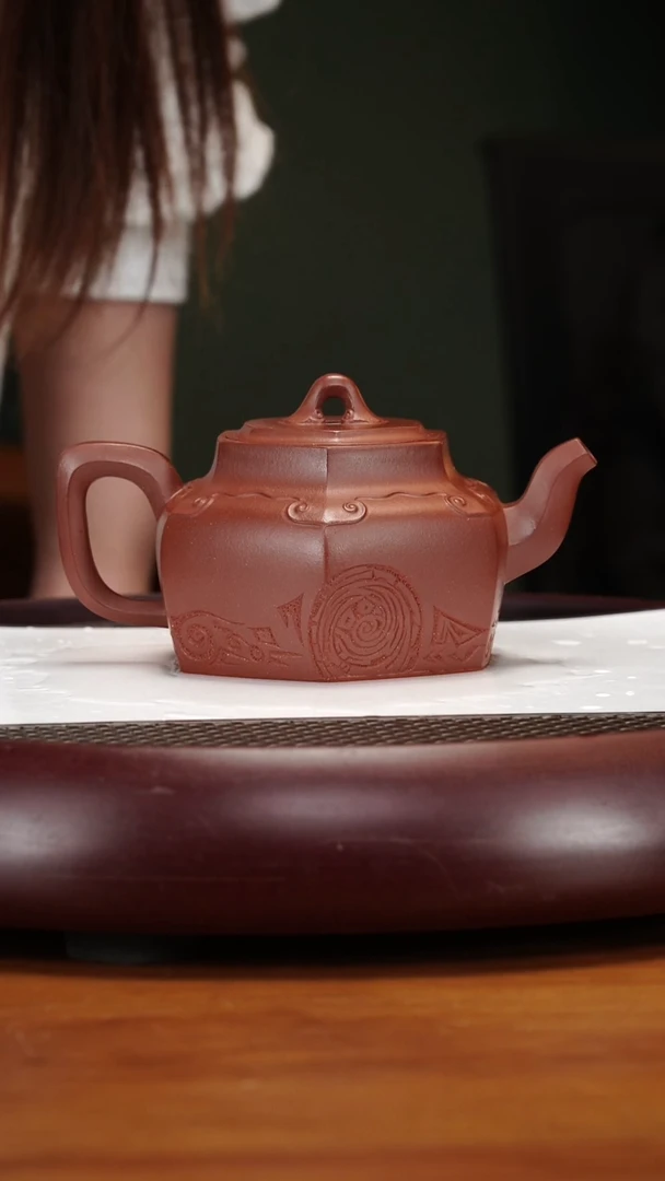 茶壶紫砂34LJ六方如意底槽清350cc