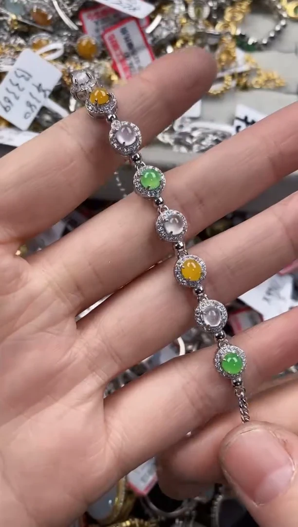 银S925镶嵌戒指翡翠999  9