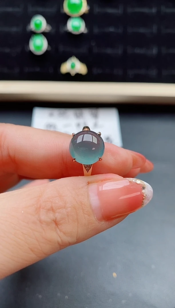 【闪购商品】翡翠戒指银S925镶嵌5080