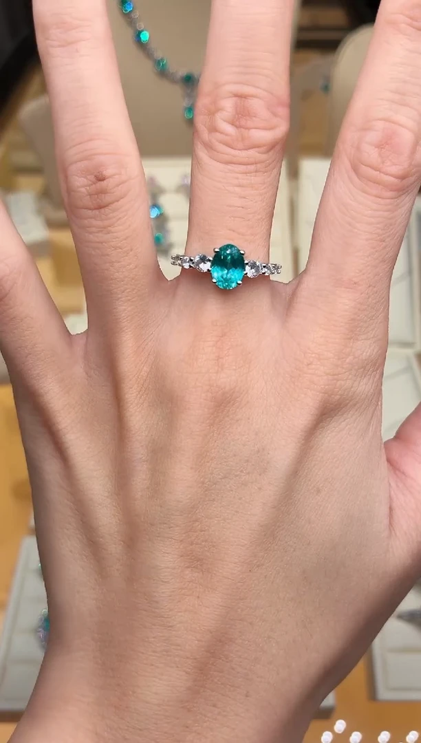 银S925镶嵌戒指碧玺000000