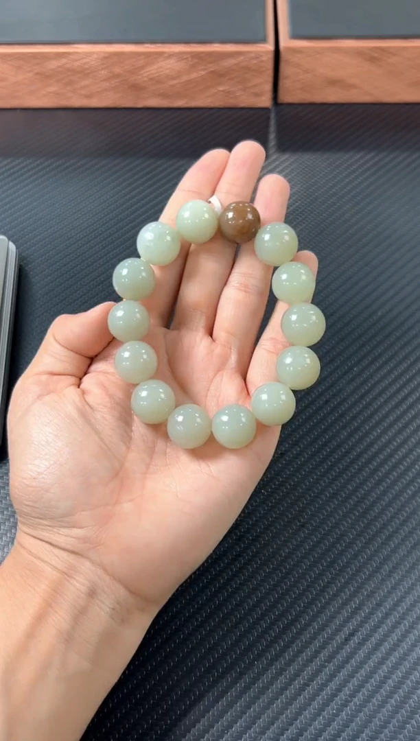 未镶嵌手串和田玉且末微色差近矿卡16sjp